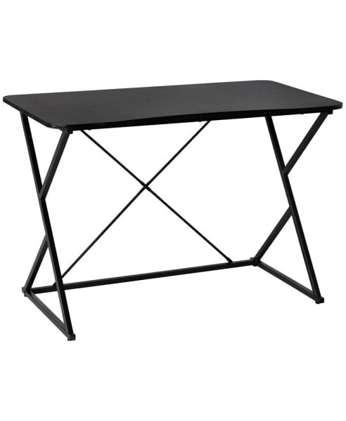 Home Office Computer Writing Desk with Z and X Bar Frame Support, Black