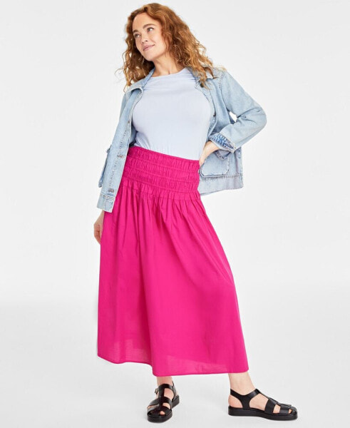 Women's Cotton Poplin Maxi Skirt, Created for Macy's