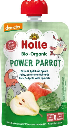 Quetschie Power Parrot, Birne & Apfel mit Spinat ab 6 Monaten, 100 g