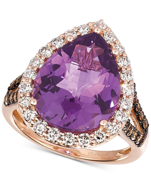 Grape Amethyst (6-3/8 ct. t.w.) & Diamond (1 ct. t.w.) Ring in 14k Rose Gold