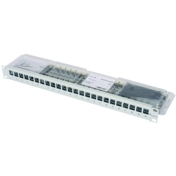 Telegärtner Karl Gärtner TG 19 Modulträger 1 HE grauJ02023A0039RAL 7035 inkl. 24x AMJ-S Modul Cat - Patch Panel - Power over Ethernet