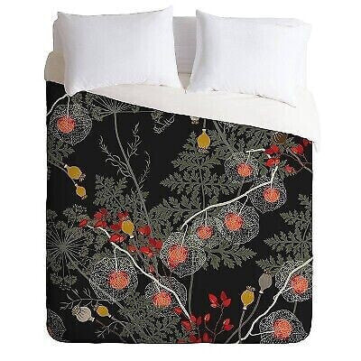 King Iveta Abolina Citlali Night Floral Comforter Set Red - Deny Designs