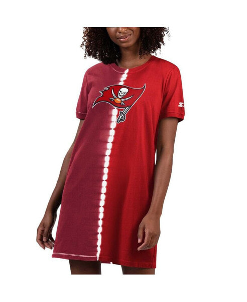 Women's Red Tampa Bay Buccaneers Ace Tie-Dye T-Shirt Dress