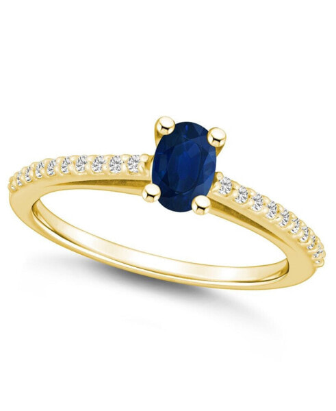 Sapphire (5/8 Ct. t.w.) and Diamond (1/6 Ct. t.w.) Ring