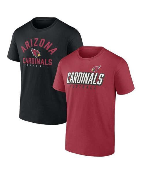 Men's Cardinal, Black Arizona Cardinals Player Pack T-shirt Combo Set