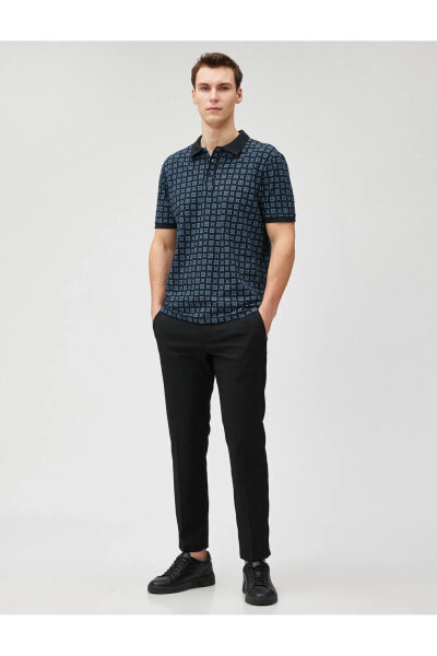 Футболка Koton Geometric Print Slim Fit Short Sleeve