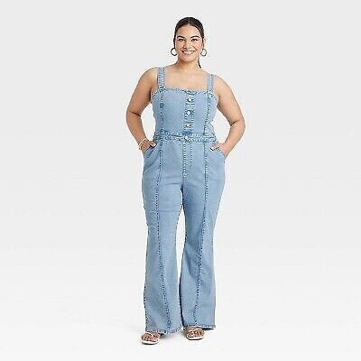 Women's Denim Jumpsuit - Ava & Viv Light Wash 26