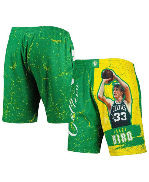 Men's Larry Bird Green Boston Celtics Hardwood Classics Player Burst Shorts