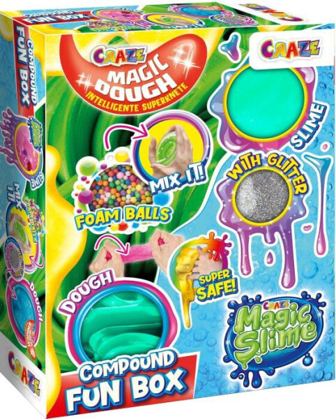Детское творчество CRAZE Magic Slime и Magic Dough - Набор Mix Compound Fun Box