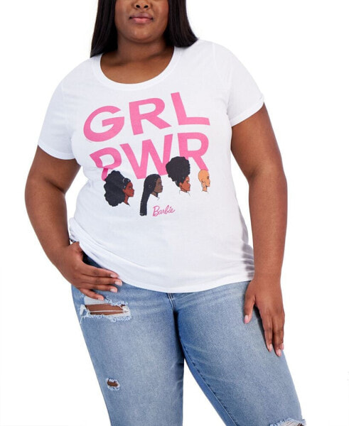 Air Waves Trendy Plus Size Black History Barbie Girl Power Graphic T-Shirt