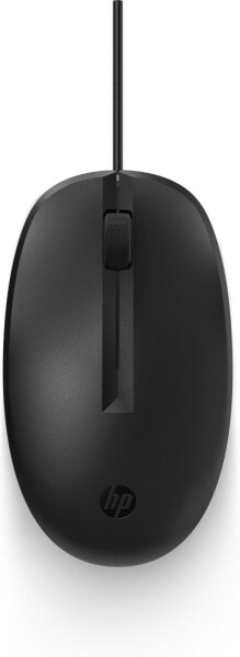 HP 128 Laser Wired Mouse - Ambidextrous - Laser - USB Type-A - 1200 DPI - Black