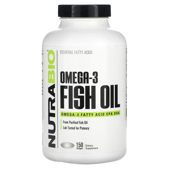 БАД Omega-3 Fish Oil NutraBio, 150 капсул