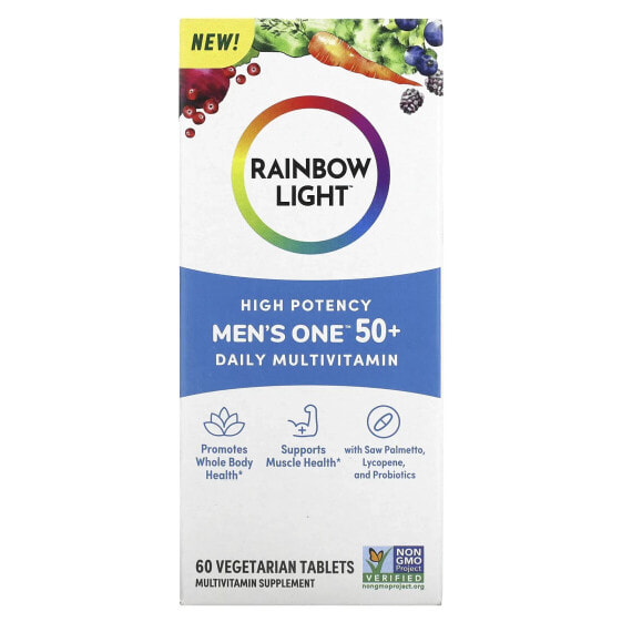 Rainbow Light, Men One 50+ Daily, мультивитамины, высокая эффективность, 60 вегетарианских таблеток