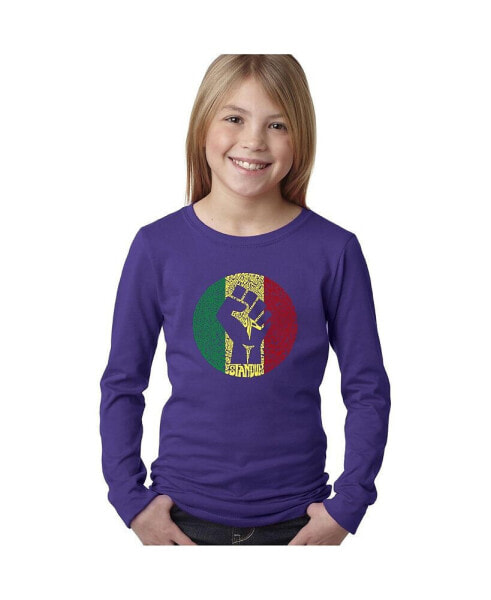 Girls Word Art Long Sleeve - Get Up Stand Up