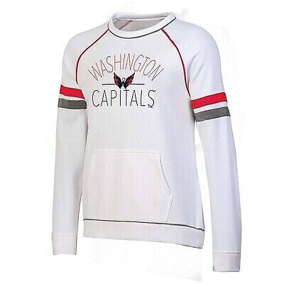 NHL Washington Capitals Women's White Long Sleeve Fleece Crew Sweatshirt - S