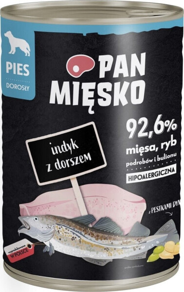 Pan Mięsko Pan Mięsko Karma mokra dla psa Indyk z dorszem puszka 400g