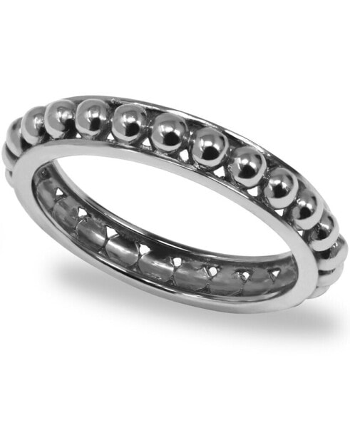Stratta Dotted Ring Band In Sterling Silver