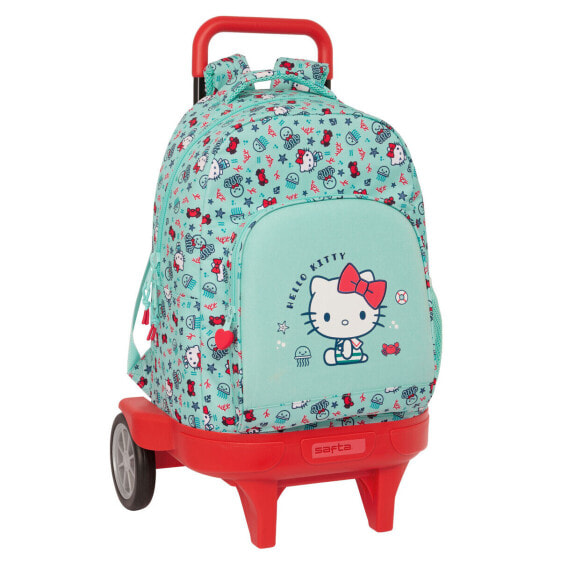Школьный рюкзак с колесиками Hello Kitty Sea lovers бирюзовый 33 X 45 X 22 cm