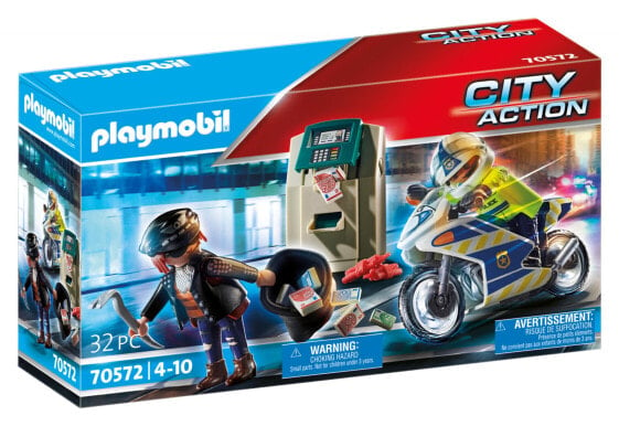 Игровой набор Playmobil City Action Police motorbike chasing the thief 70572 (Городская акция. Полицейский на мотоцикле преследует вора)