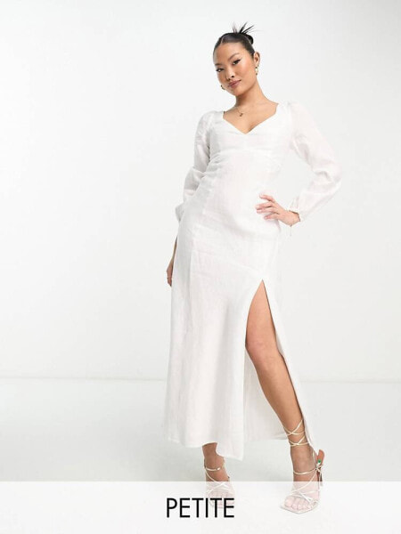Forever New Petite long sleeve maxi dress in ivory