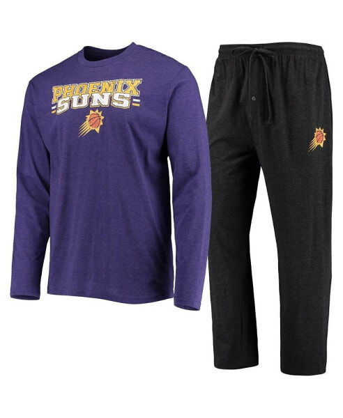 Men's Black, Purple Phoenix Suns Long Sleeve T-shirt and Pants Sleep Set
