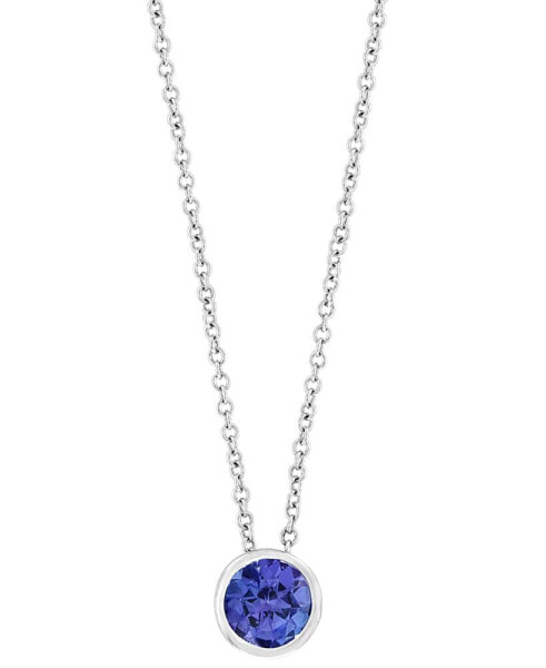 EFFY® Tanzanite Solitaire 18" Pendant Necklace (3/4 ct. t.w.) in Sterling Silver