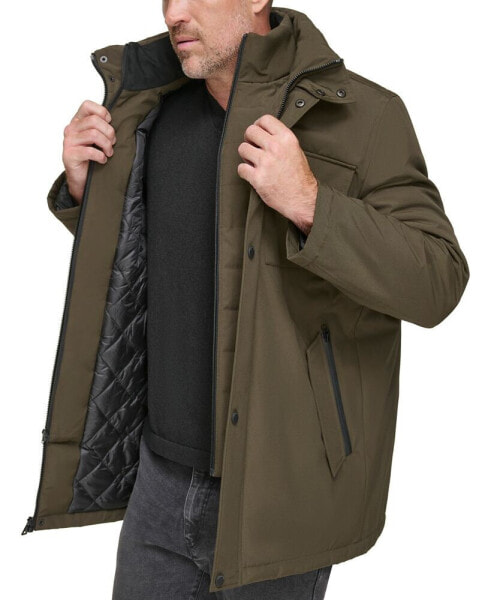 Men's Harcourt Car Coat with an Attached Self Fabric Bib