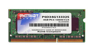 PATRIOT Memory 4GB DDR3 SODIMM - 4 GB - 1 x 4 GB - DDR3 - 1333 MHz - 204-pin SO-DIMM