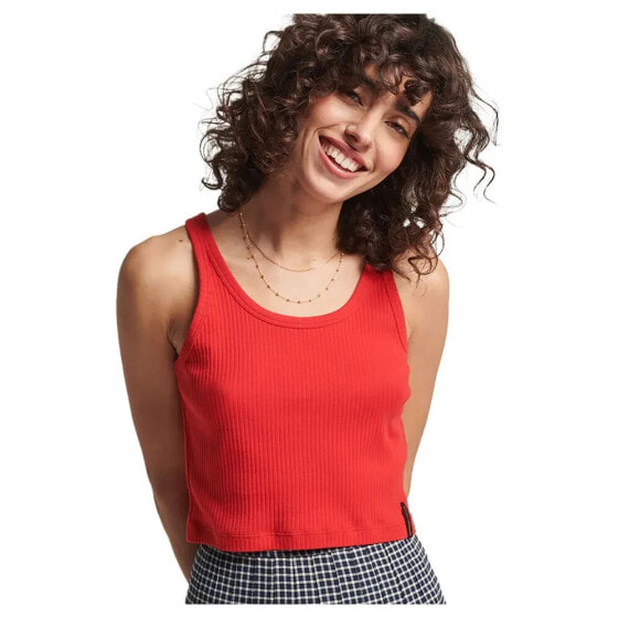 SUPERDRY Vintage Crop Ribbed sleeveless T-shirt