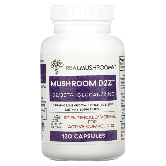 Mushroom D2Z, Vitamin D & Zinc, 120 Capsules
