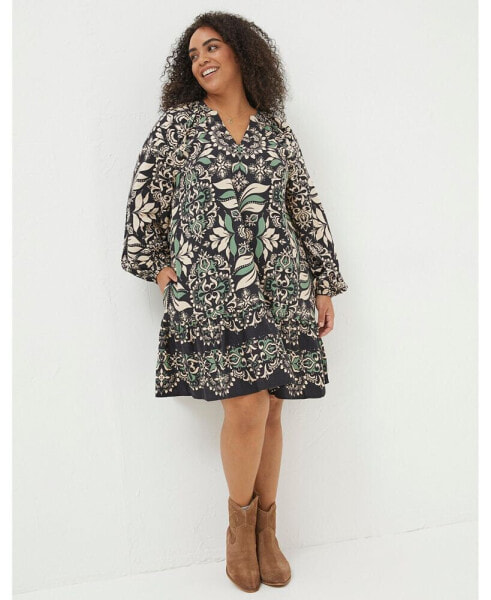 Women's Plus Size Amy Mosaic Leaf Tunic Dress
