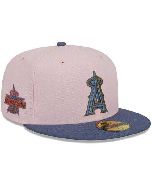 Men's Pink, Blue Los Angeles Angels Olive Undervisor 59FIFTY Fitted Hat