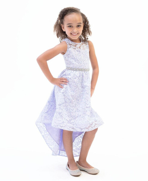 Toddler Girls Sleeveless Illusion and High-Low Party Dress