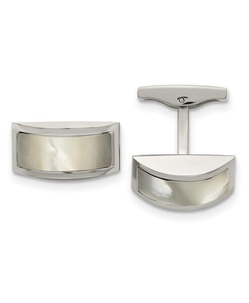 Stainless Steel Polished Cat's Eye Cufflinks