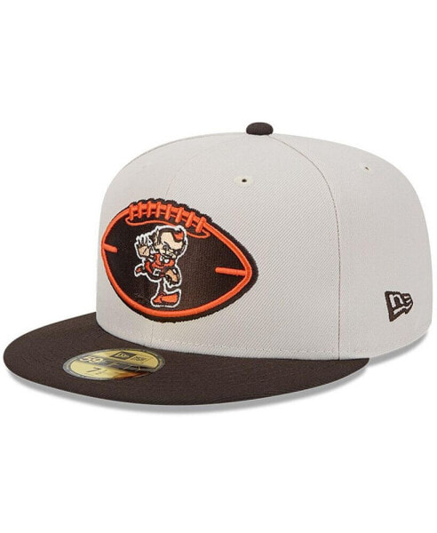 Men's Stone/Brown Cleveland Browns 2024 Sideline Historic 59FIFTY Fitted Hat