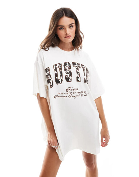 ASOS DESIGN Austin Slogan Tshirt Dress