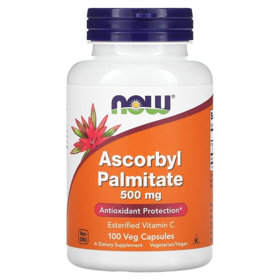 Витамин C NOW Ascorbyl Palmitate, 500 мг, 100 вегетарианских капсул