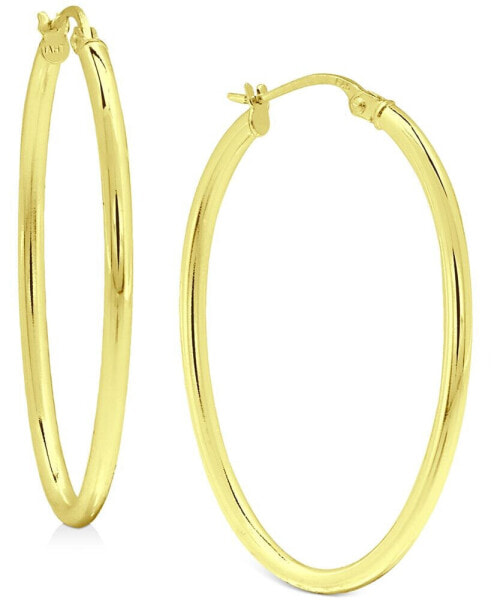 Polished Oval (1") Hoop Earrings in 18K Gold-Plated Sterling Silver, Created for Macy's