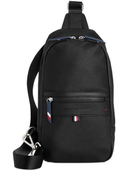 Men's Leo Logo Embossed Sling Backpack