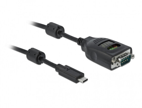 Delock 90414 - Black - 2 m - USB Type-C - RS-232 DB9 - Male - Male