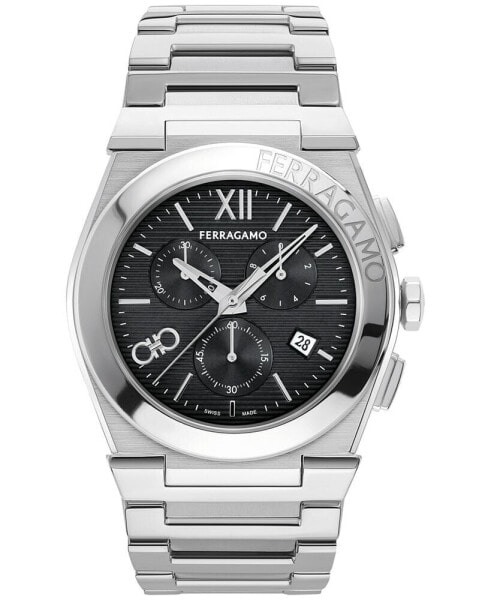 Salvatore Men's Swiss Chronograph Stainless Steel Bracelet Watch 42mm