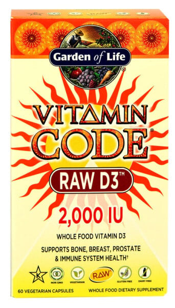 Garden of Life Vitamin Code RAW D-3 - Витамин Д3  - 2000 МЕ - 60 капсул