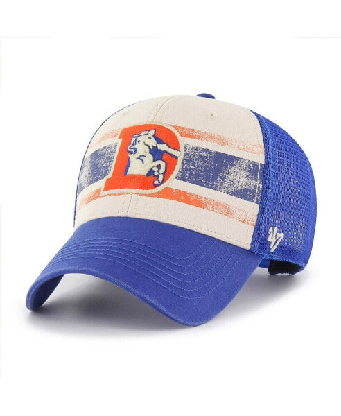 Men's Cream Distressed Denver Broncos Breakout MVP Trucker Adjustable Hat