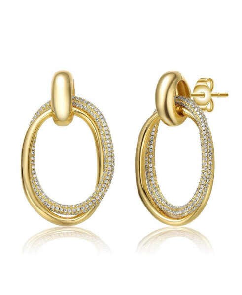 14K Gold Plated Cubic Zirconia Stud Earrings