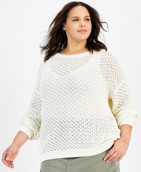 Plus Size Crocheted Sweater