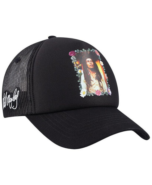 Men's and Women's Black Bob Marley Everlasting Adjustable Trucker Hat