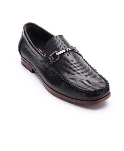 Men's Perforated Buckle Loafers