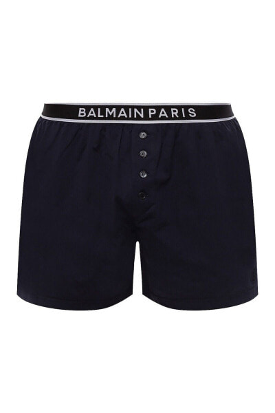 BALMAIN 268938 Men's Dark Blue Logo Boxer Underwear Size X-Small
