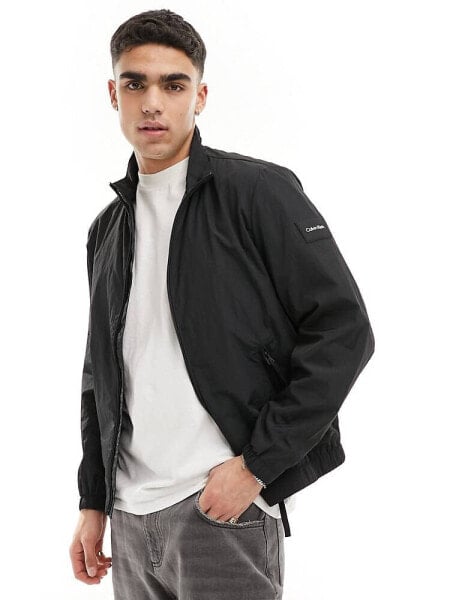 Calvin Klein crinkle nylon jacket in black