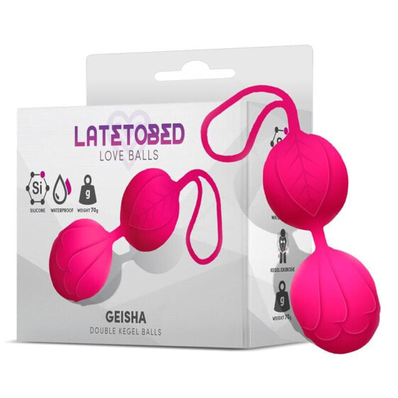 Анальные шарики LATETOBED Geisha Double Kegel Balls розовые 70 гр